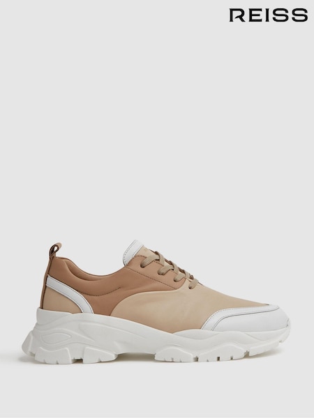 Reiss Neutral Arden Chunky Leather Trainers (991202) | €229