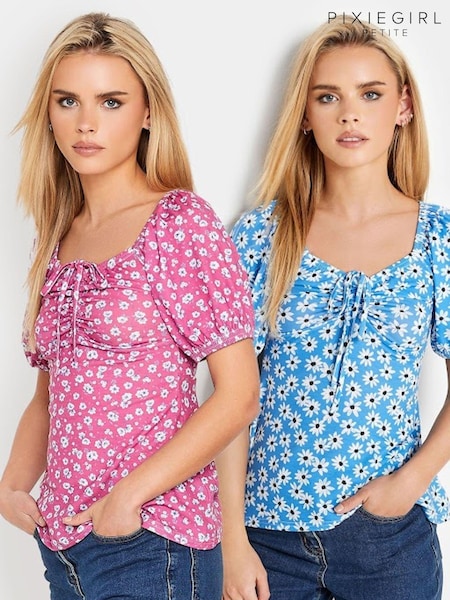 PixieGirl Petite Ruched Front Short Sleeve T-Shirts 2 Pack (991280) | €61