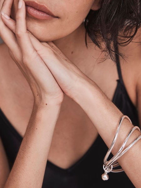 Mint Velvet Silver Tone Triple Bangle (991384) | €42
