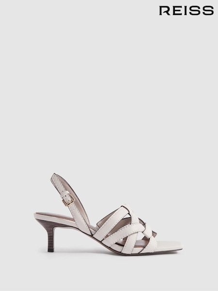 Weiß - Reiss Nina Riemenschuhe aus Leder mit Kitten-Absatz (991586) | 242 €