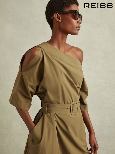 Reiss Demi Off The Shoulder Belted Midi Dress (991862) | €391