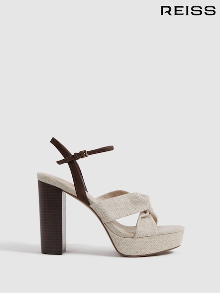 Reiss Heidi Raffia Platform Heels (991959) | €280