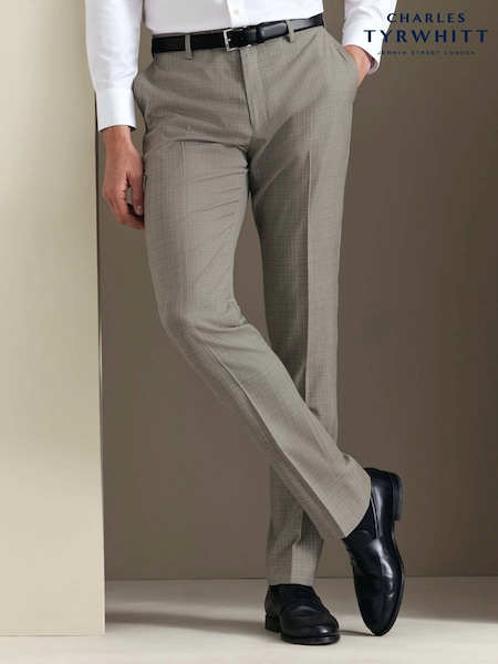 Natural - Regular Charles Tyrwhitt Slim Fit Italian Luxury Suit Trousers