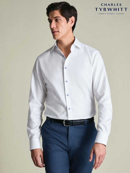 Belo - Regular Charles Tyrwhitt Non-iron Stretch Geometric Printed Trim Slim Fit Shirt
