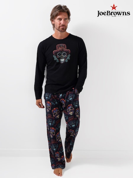 أسود - Regular Joe Browns Sugar Skull Pyjamas