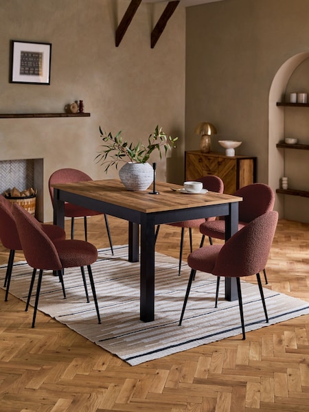 Dark Bronx Oak Effect Rectangle 6 to 10 Seater Extending Dining Table (992151) | €675