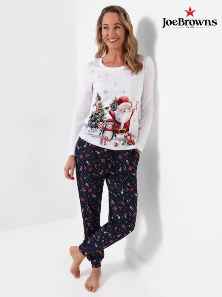 أزرق - حزمة بيجامات جيرسيه Jolly Santa من Joe Browns