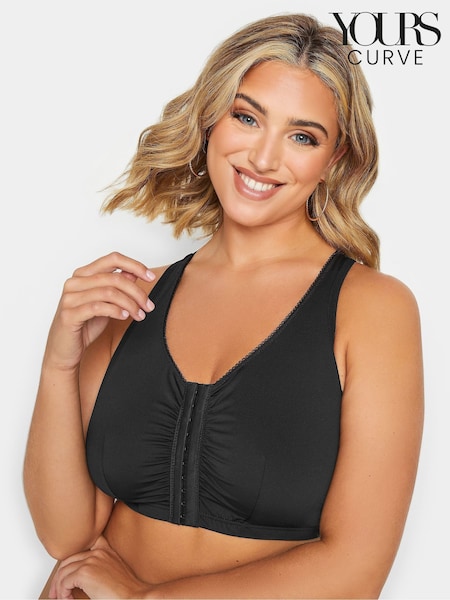 Noir - Yours Curve Non-wired Front Fastening Bra