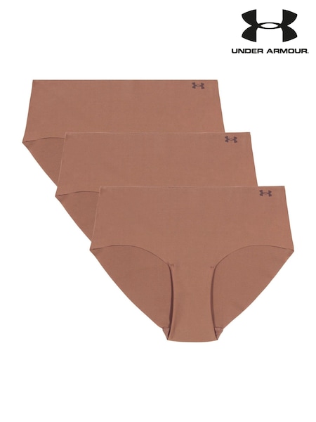 Under Armour Brown No Show Pure Stretch Hipster Knickers 3 Pack (992467) | €33