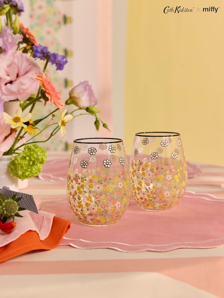 Cath Kidston Set of 2 Multi Miffy Botanical Tumbler Glasses (992553) | €29