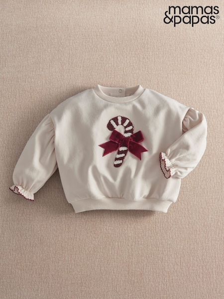 Cream - Mamas & Papas Candy Weihnachts-Sweatshirt