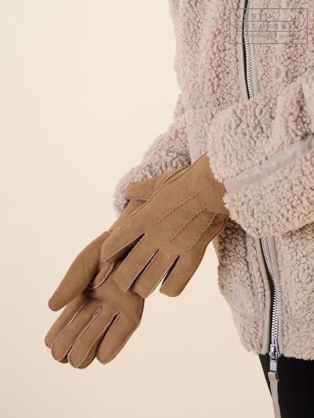 Brown - Just Sheepskin Iris Sheepskin Gloves