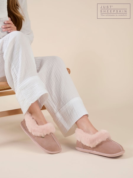 Pink - Just Sheepskin Klasikong Tsinelas na Balat-Tupa para sa mga Babae