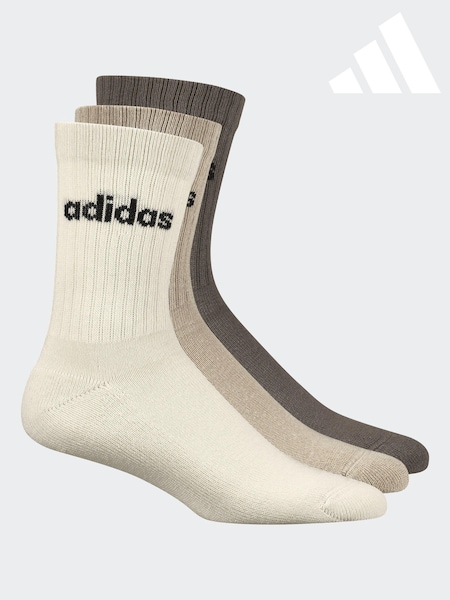 adidas Neutral Linear Crew Cushioned Socks 3 Pack (993220) | R$ 90