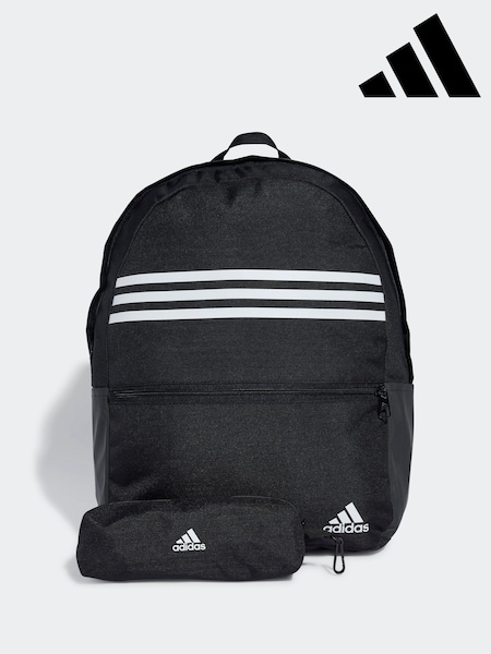 adidas Black/White Classic Horizontal 3 Stripes Backpack (993374) | R$ 245