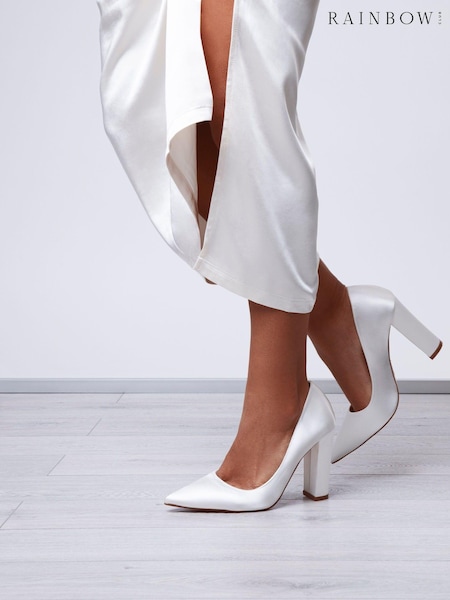Rainbow Club Remi Wide Fit Ivory Wedding Satin Shoes (993791) | ‏498‏₪