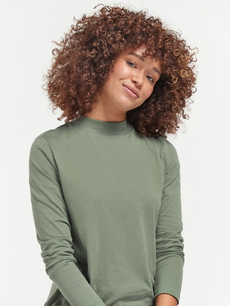 Khaki Green High Neck Long Sleeve Top (993930) | €0