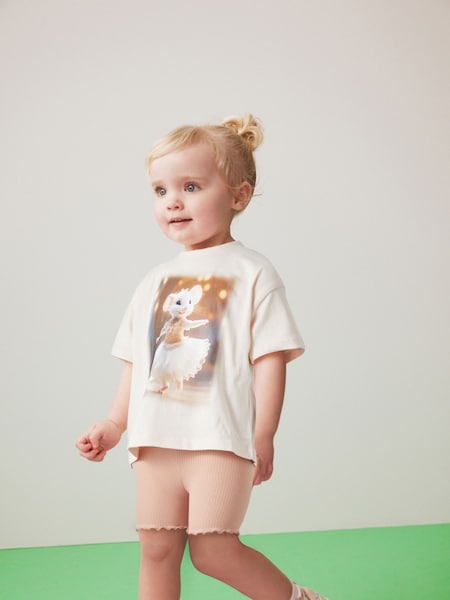 Pink Mouse 100% Cotton Short Sleeve Top and Cycle Shorts Set (3mths-7yrs) (993934) | €5 - €7.50