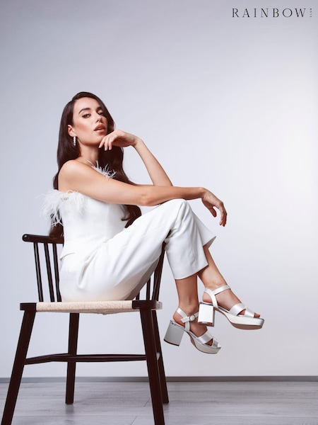 Rainbow Club Natural Zuri Ivory Wedding Satin Sandals (994197) | €63