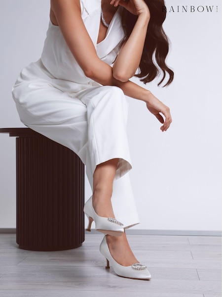 Rainbow Club Natural Audley Ivory Satin Shoes (994280) | AED201