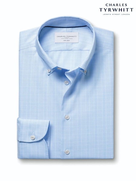 světle modrá - Regular Charles Tyrwhitt Non-iron Stretch Poplin Cutaway Slim Fit Shirt