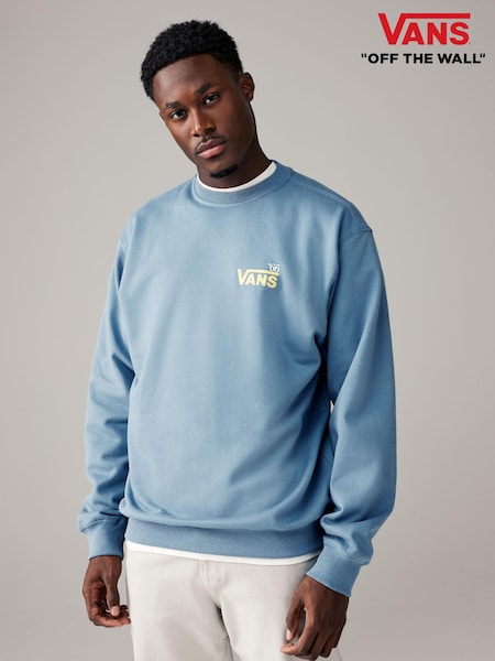 Vans Mens Blue Posted Loose 100% Cotton Sweatshirt (994466) | €38