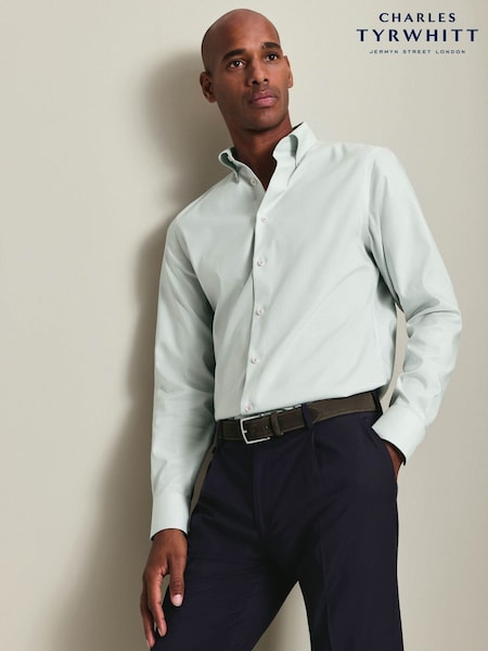 Жасыл - Regular Charles Tyrwhitt Non Iron Pinpoint Oxford Shirt