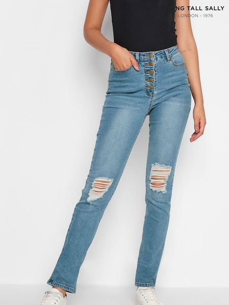 Long Tall Sally Blue Button Fly Distressed MIA Slim Jeans (994760) | €27