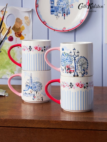 Cath Kidston Cream London Stacking Mugs 4 Pack (995820) | €47