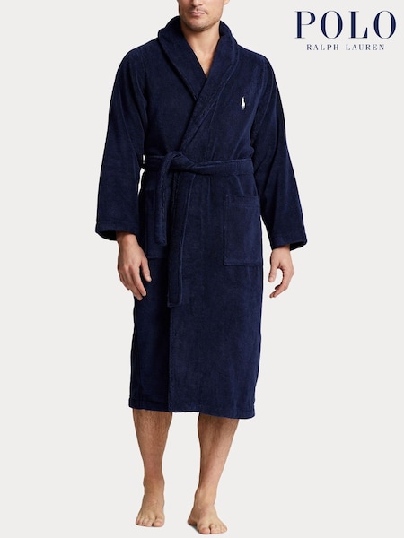 Polo Ralph Lauren Navy Shawl Collar Dressing Gown (995823) | €179
