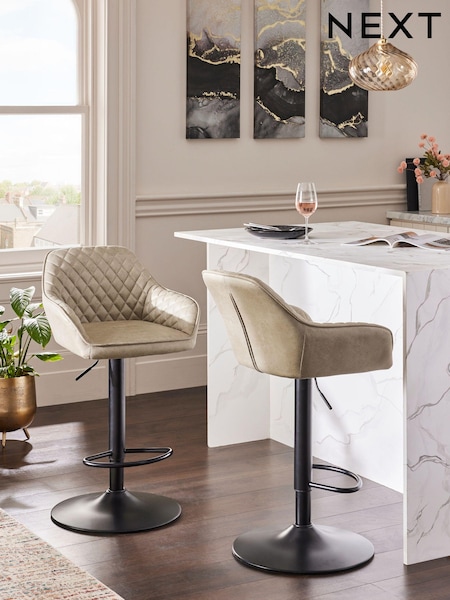 Monza Faux Leather Mink Hamilton Quilted Kitchen Bar Stool (995888) | €205