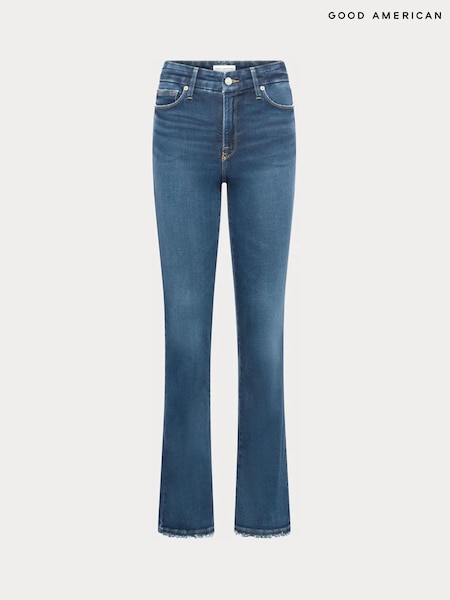 Blue - Good American Soft Tech Good Classic 33" Bootcut Jeans