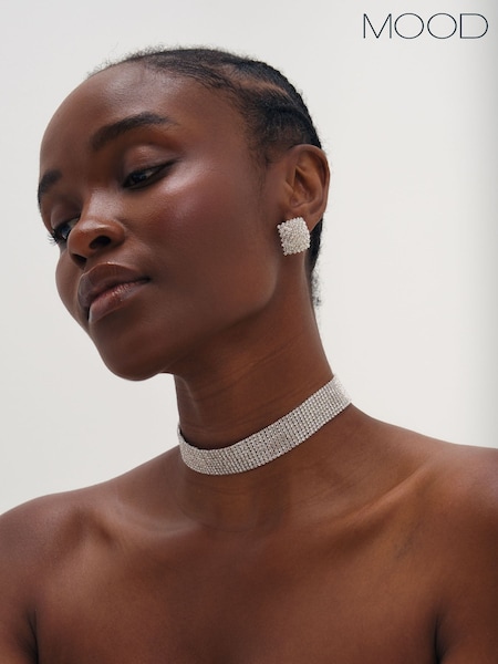 Silver - Mood Crystal Choker Necklace