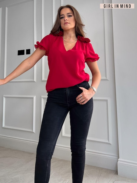 Girl In Mind Red Kimmi Corsage Top (996546) | €20