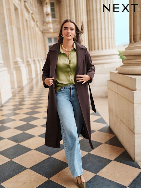 Chocolate Brown Long Belted Maxi Coat (996715) | €13