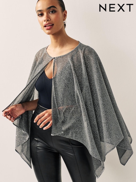Argenté scintillant - Couverture de cape en mousseline (997006) | € 4