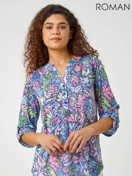 Roman Textured Floral Print Stretch Blouses (997122) | 50 €