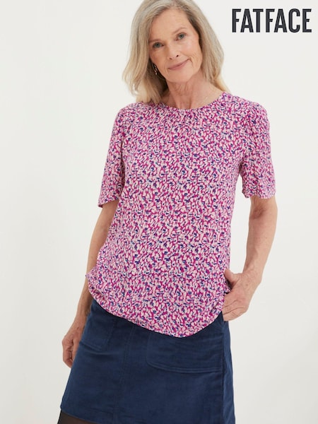 FatFace Pink Lyndy Textured Animal Blouse (997203) | €26