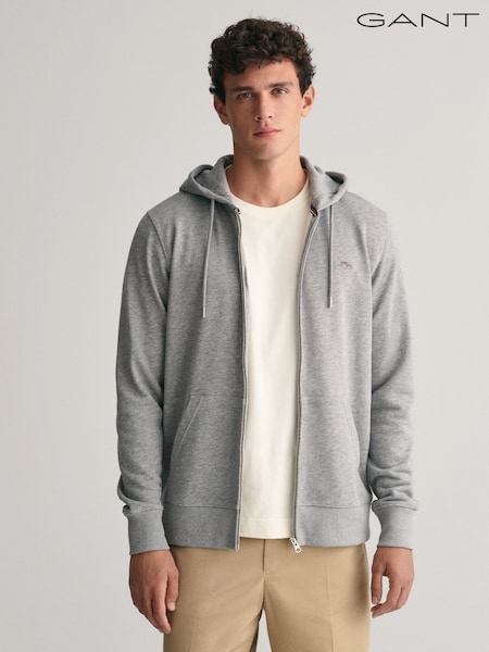 Grau gemischt: - GANT Regular Shield Full Zip Hoodie (997245) | 191 €