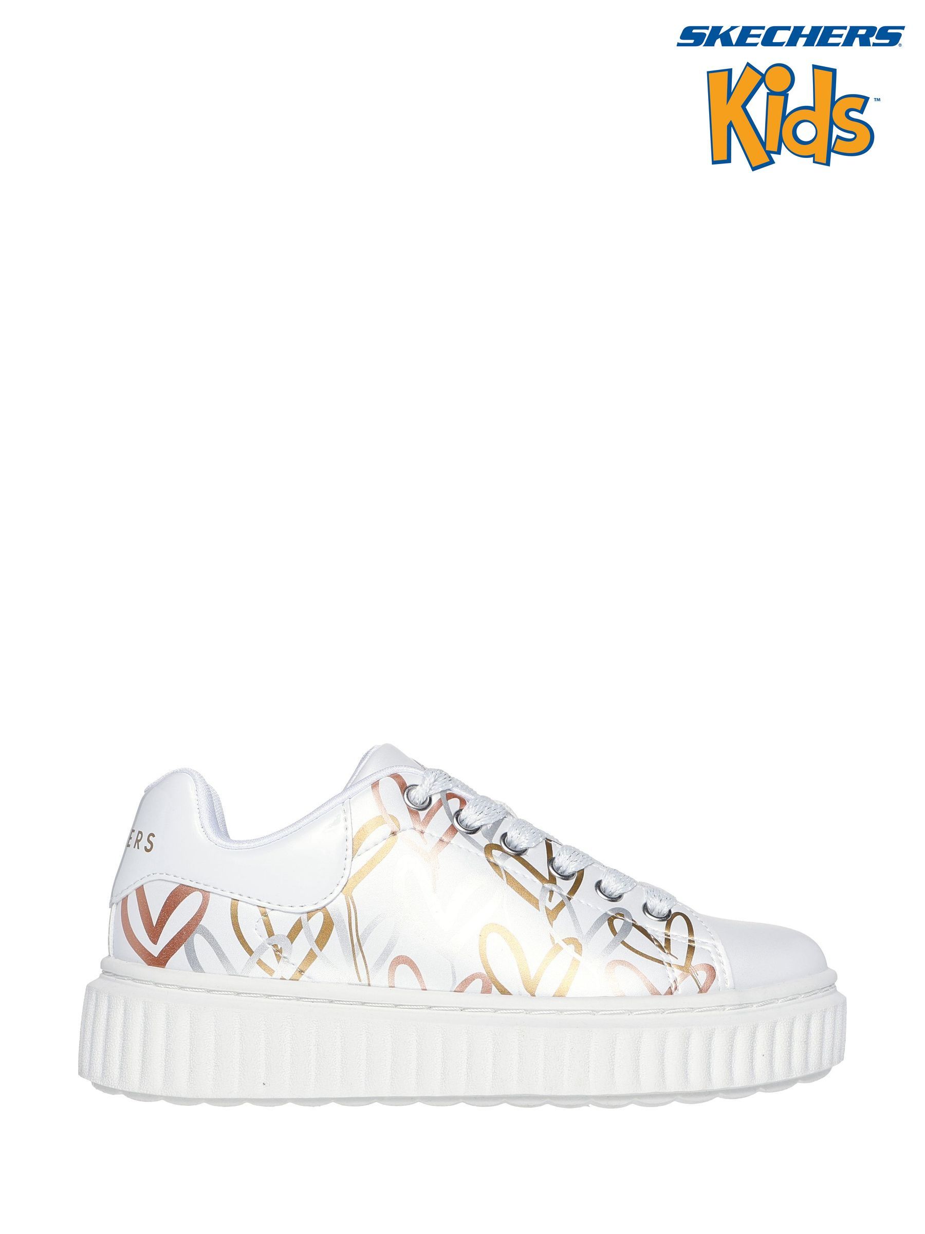 White platform skechers top