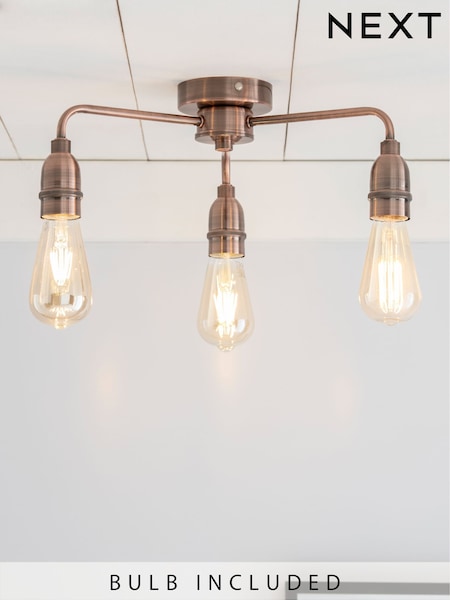 Copper Brooklyn Flush Ceiling Light (997930) | €66