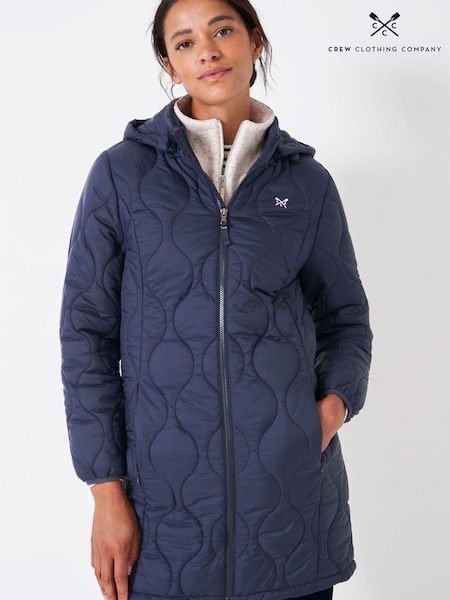 Синий - Crew Clothing Blue Textured Nylon Casual Casual Coats (997990) | €40
