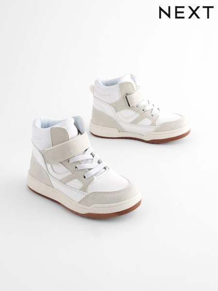 Neutral Elastic Lace Touch Fastening High Top Trainers (998560) | €13 - €15.50