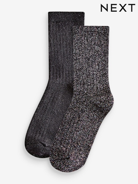 Schwarz/mehrfarbig - Cotton Rich Sparkle Ankle Socks 2 Pack (998608) | 5 € - 6 €