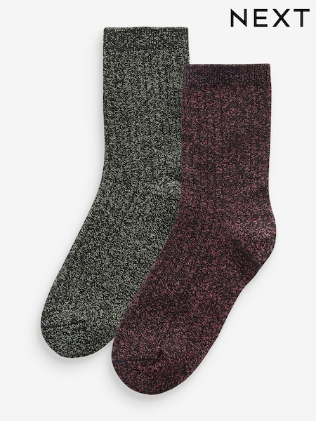 Pink und grün - Cotton Rich Sparkle Ankle Socks 2 Pack (998610) | 5 € - 6 €