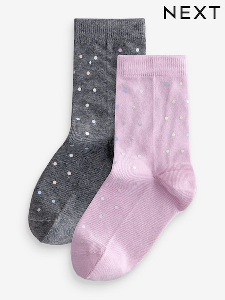 Grey Shiny Spot Socks 2 Pack (998613) | AED26 - AED30