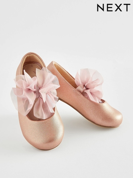 Pink Wide Fit (G) Mary Jane Bridesmaid Bow Occasion Shoes (998702) | € 19 - € 21