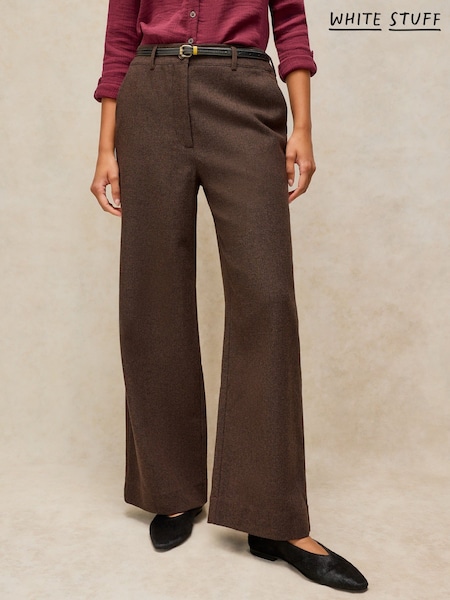 Braun - White Stuff Belle Tweedy Hose mit weitem Bein