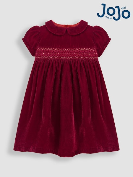JoJo Maman Bébé Smocked Velvet Party Dress (9EQ586) | 61 € - 70 €