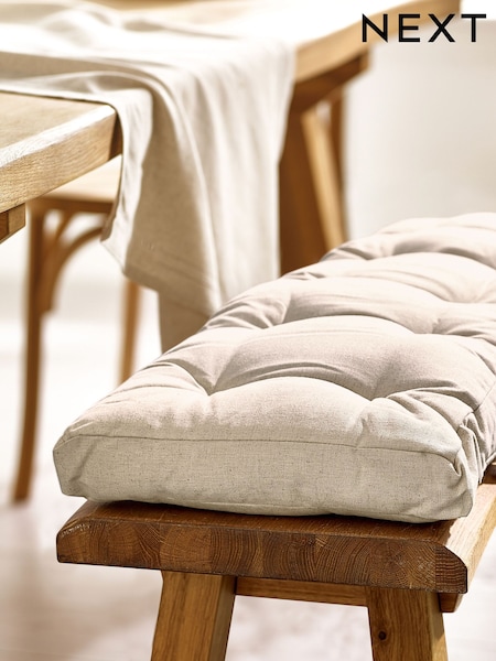 Natural Cotton Linen Blend Dining Bench Cushion (A00254) | 191 QAR - 220 QAR